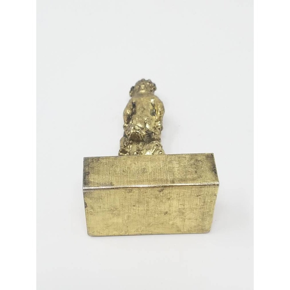 Vintage Brass Cherub Matchbox Holder Figurine Ornate Putti Match Safe Cover - Picture 6 of 6